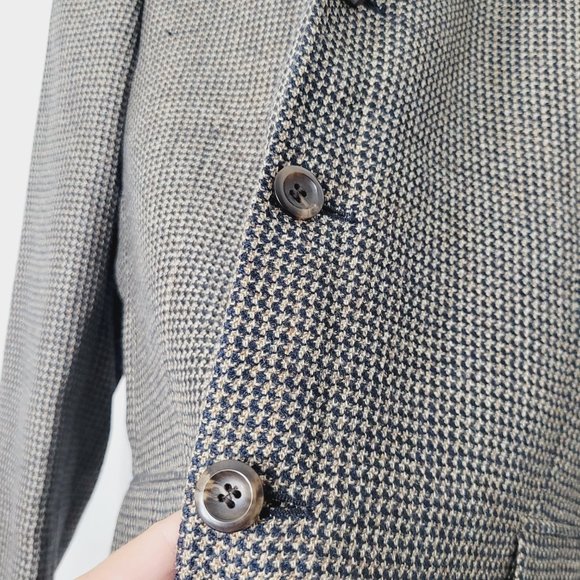 Vintage Academic Professor Sport Coat Tweed Houndstooth Preppy Collegiate Wool - Picture 5 of 13